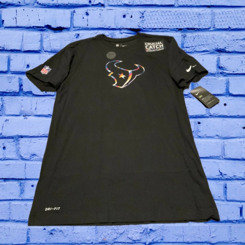 🆕️ Men's Houston Texans Nike Intercept Cancer Crucial Catch 2020 Tshirt - Picture 1 of 6